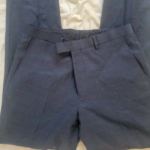 Hardy Amies Savile Row Flat Front Grey/Navy Trouser